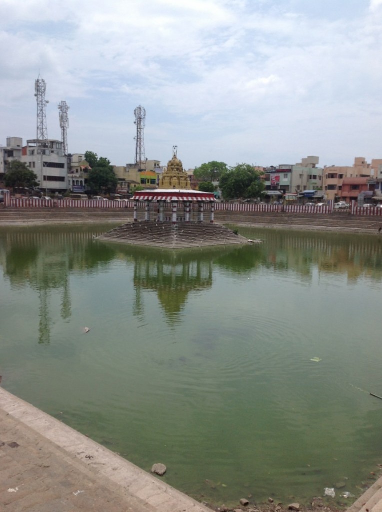 Main pond outside the temple